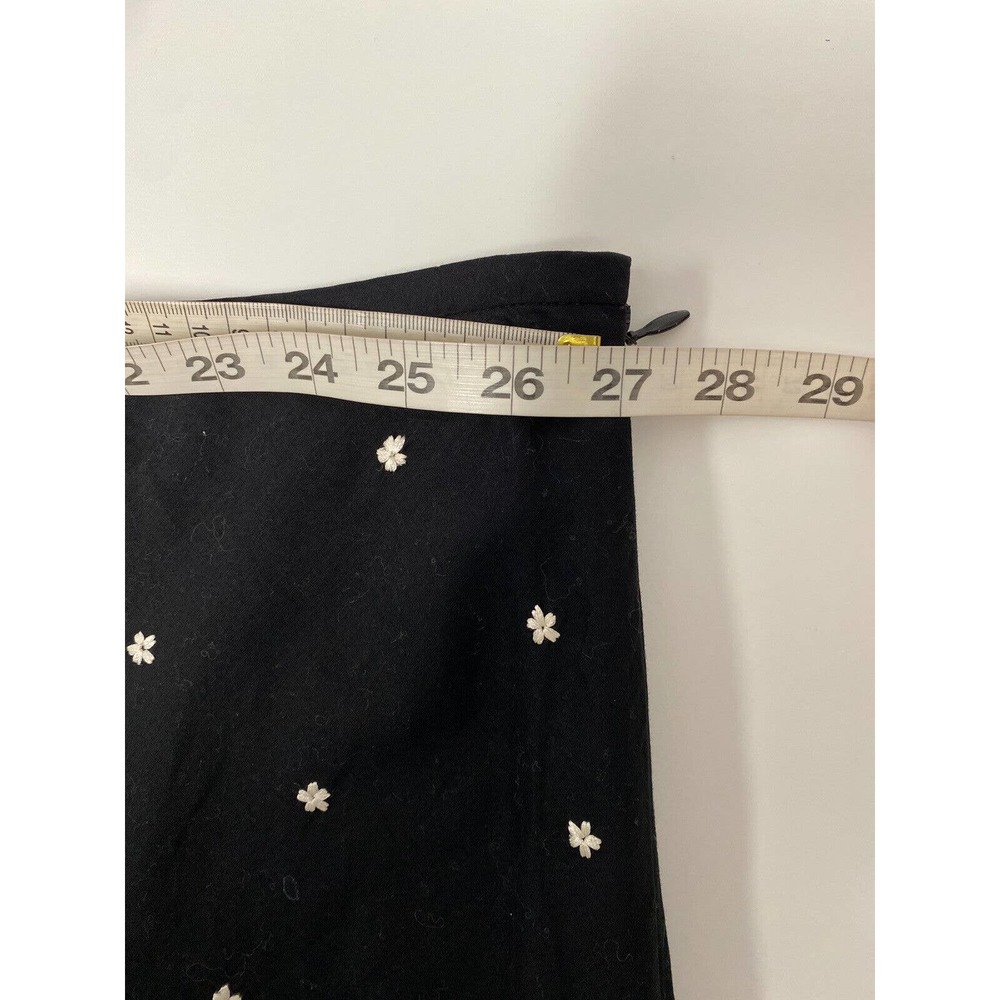 Ann Taylor Loft Tea Party Embroidered A-Line Black And White Polka Dots Size XS - Picture 6 of 8